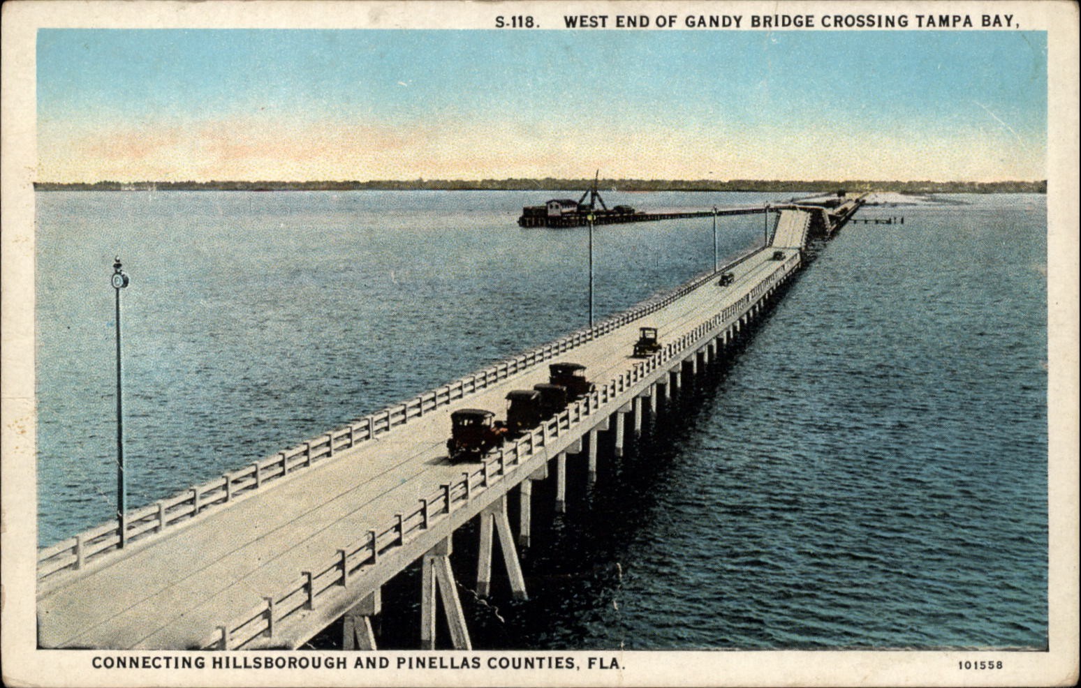 Gandy Bridge Tampa Florida vintage postcard s843