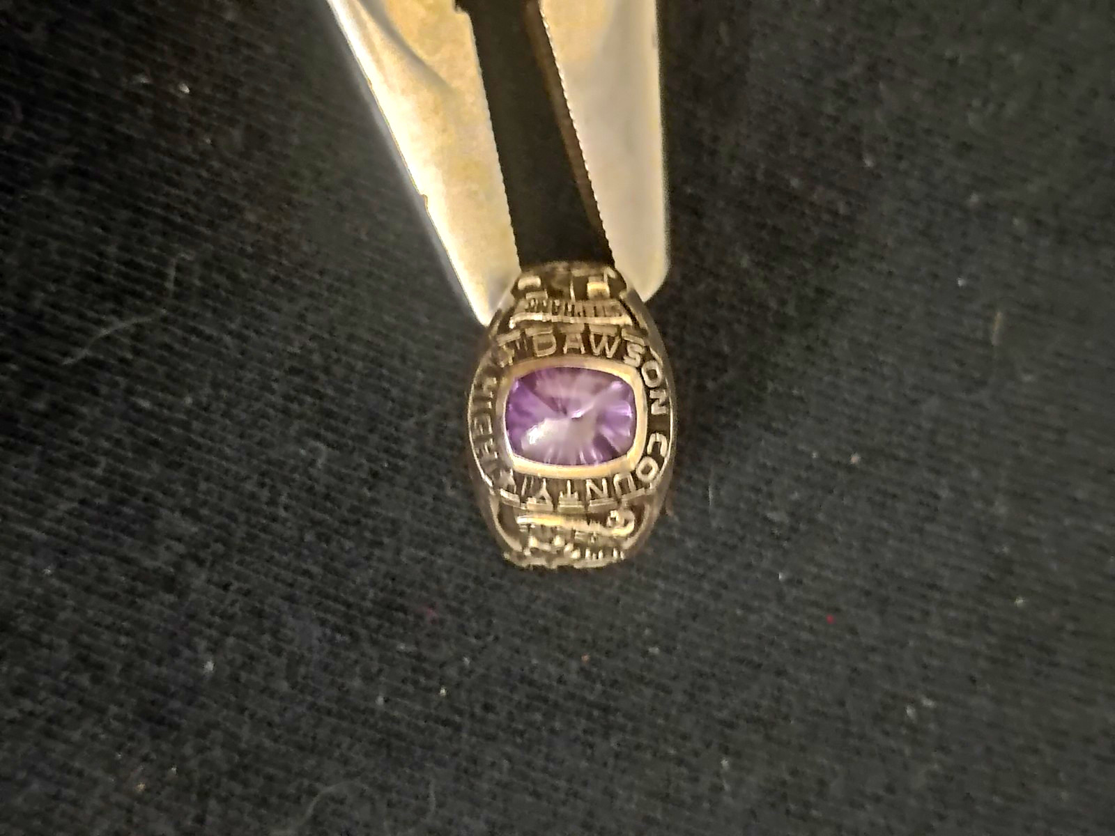 Silver 2016 Dawson County High School Tigers Original Class Ring Purple Stone
