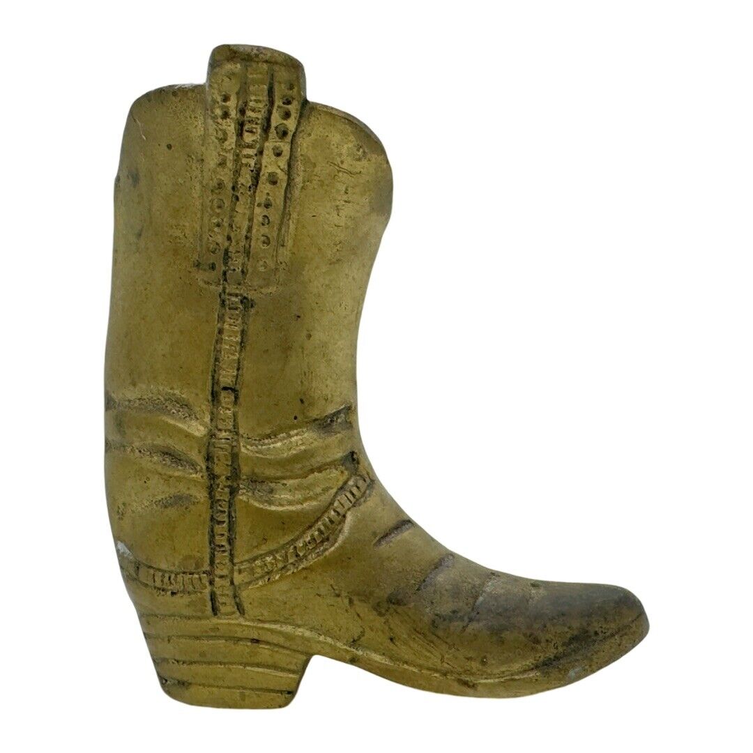 Vintage Brass Western Cowboy Boot 3” Tall 