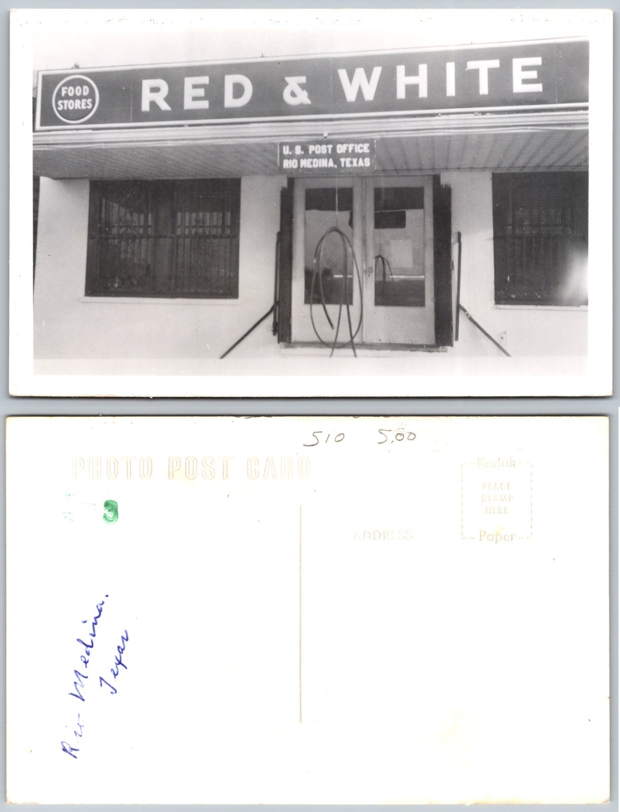 RPPC Red And White Store Rio Medina TX Photo Postcard