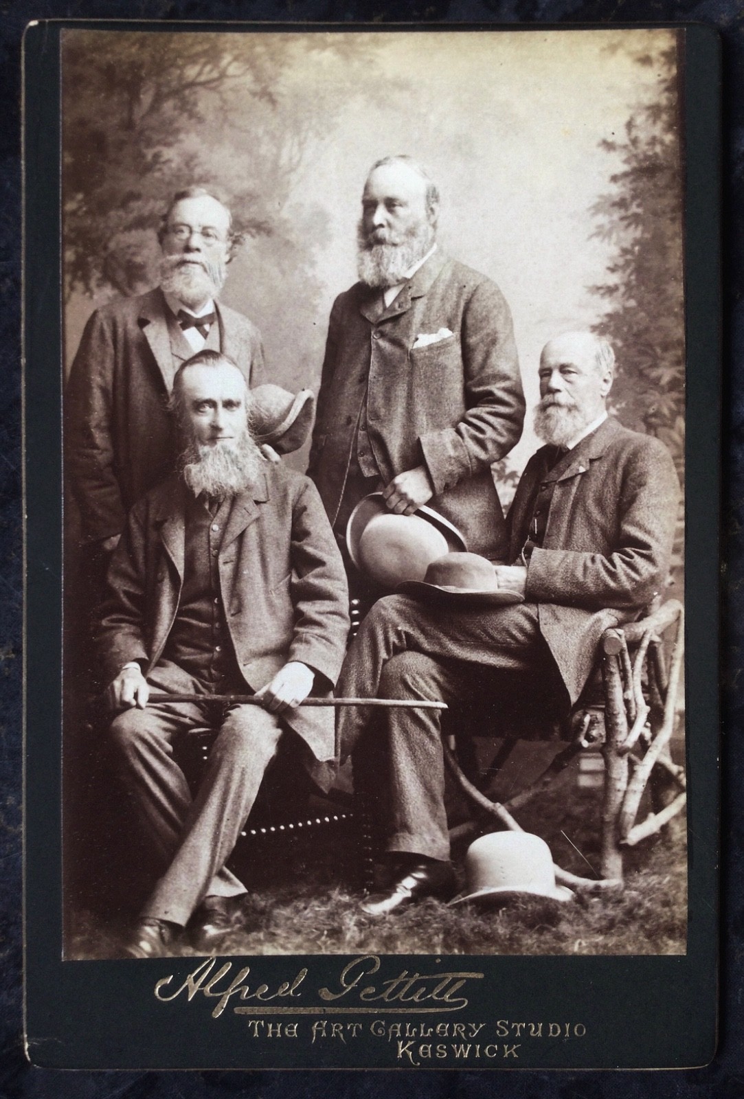 Alfred Pettitt, Portrait of 4 x Men, Original Albumen Print Cabinet Card