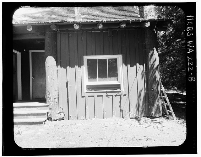Photo:Longmire Community WA Furnace Room Exterior Wall 1930s Cabin