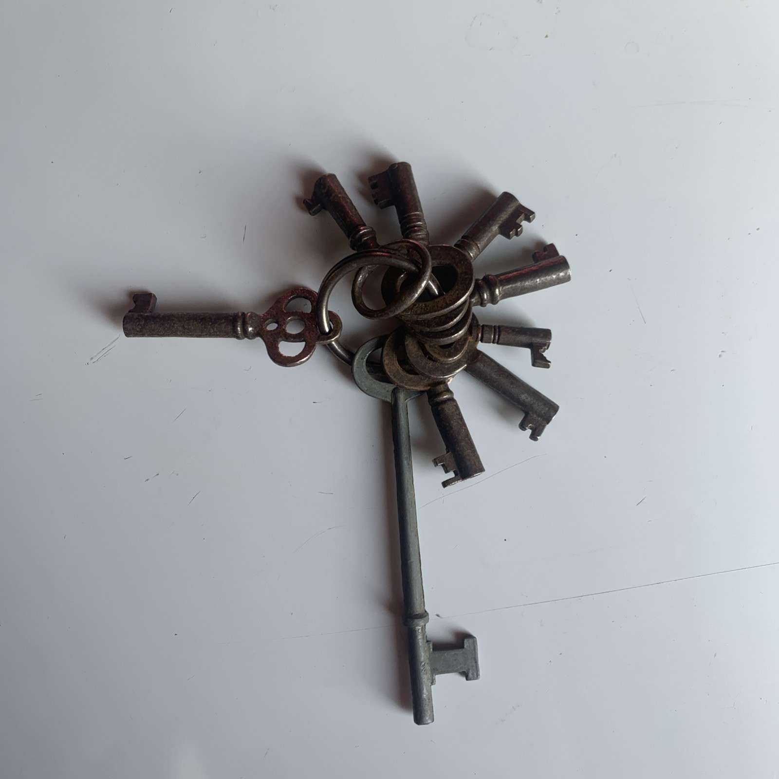 Vintage Assortment of 8 Small (1” & less Than 1”) Keys & 1 Skeleton Key Vintage Assortment of 8 Small (1” & less Than 1”) Keys & 1 Skeleton Key