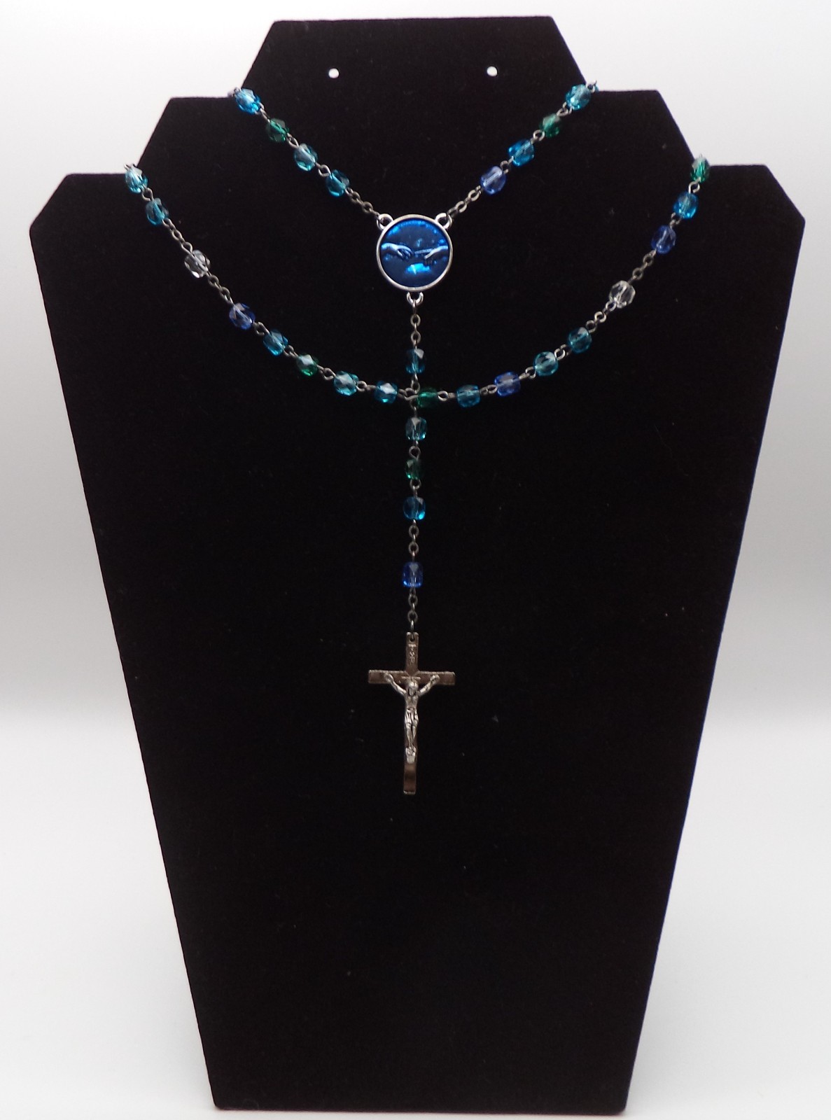 Official Vatican Museums Rosary Boxed Creation of Adam Blue Green Beads Italy 18