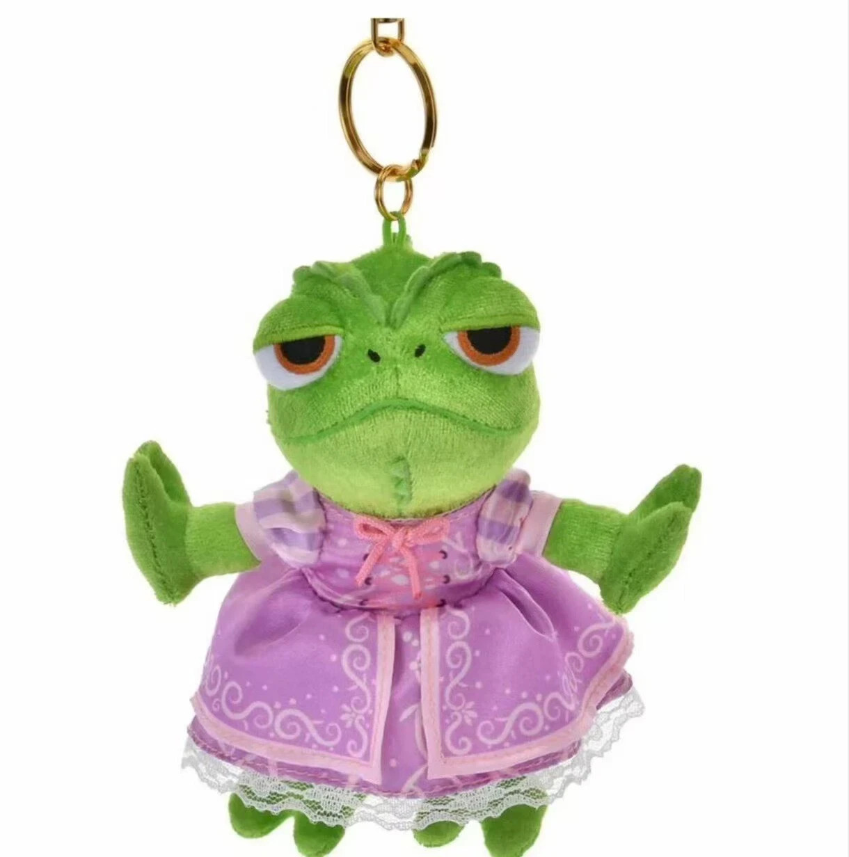 Disney Store WISHING YOU A LOVELY DAY Pascal Plush Keychain Rapunzel dress Toy