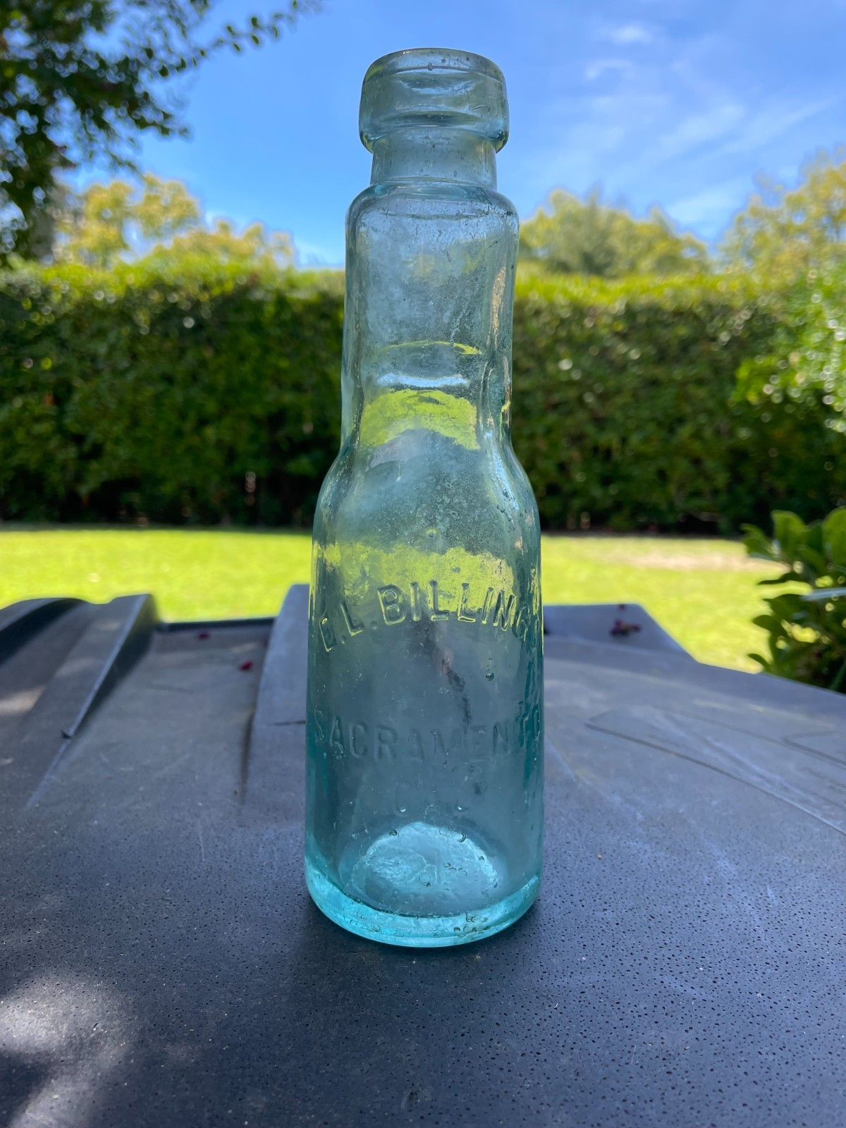 E.L. BILLINGS RARE CODD SODA BOTTLE SACRAMENTO, CAL. WESTERN SODA  1878