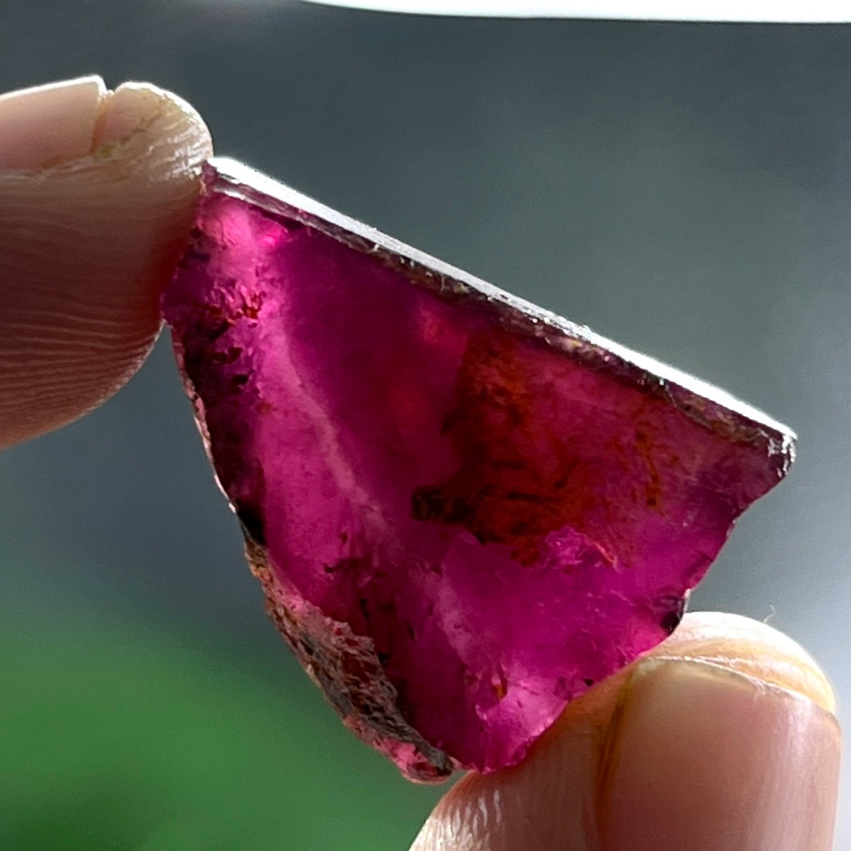 35 Cts Rare Deep Pink Tourmaline Rough Stone – Bi Color Tourmaline Raw Gemstone