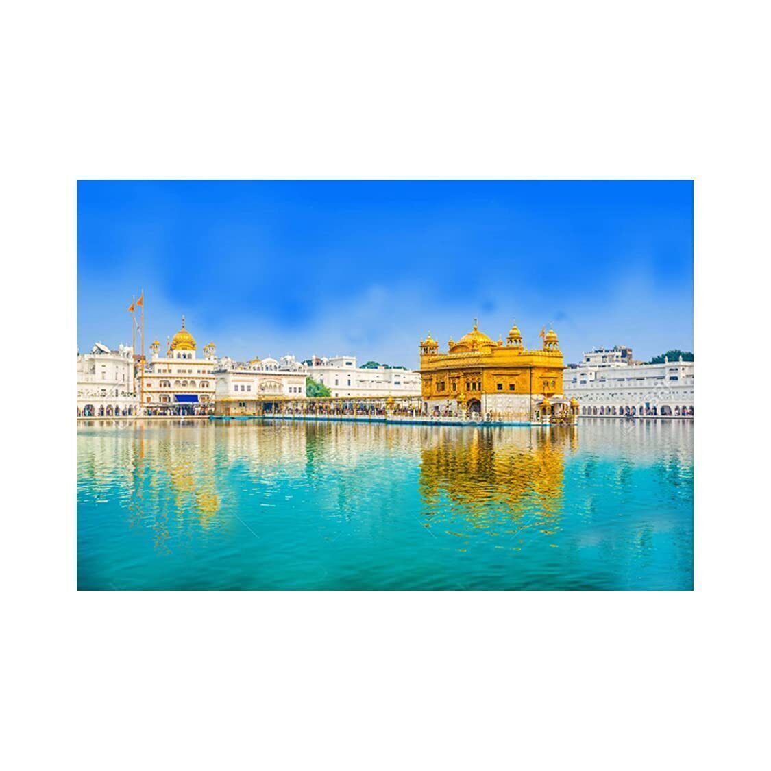 Indian Traditional Golden Temple Self Adhesive Waterproof Painting