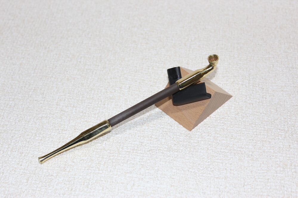 Japanese smoking pipe Kiseru Iizuka Hexagon brass black bamboo 200 mm 7.78\