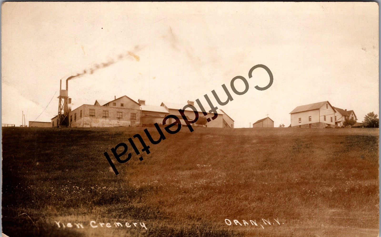 Real Photo View Of Creamery Dairy Farm At Oran Pompey Onondaga Cty NY RPPC V362