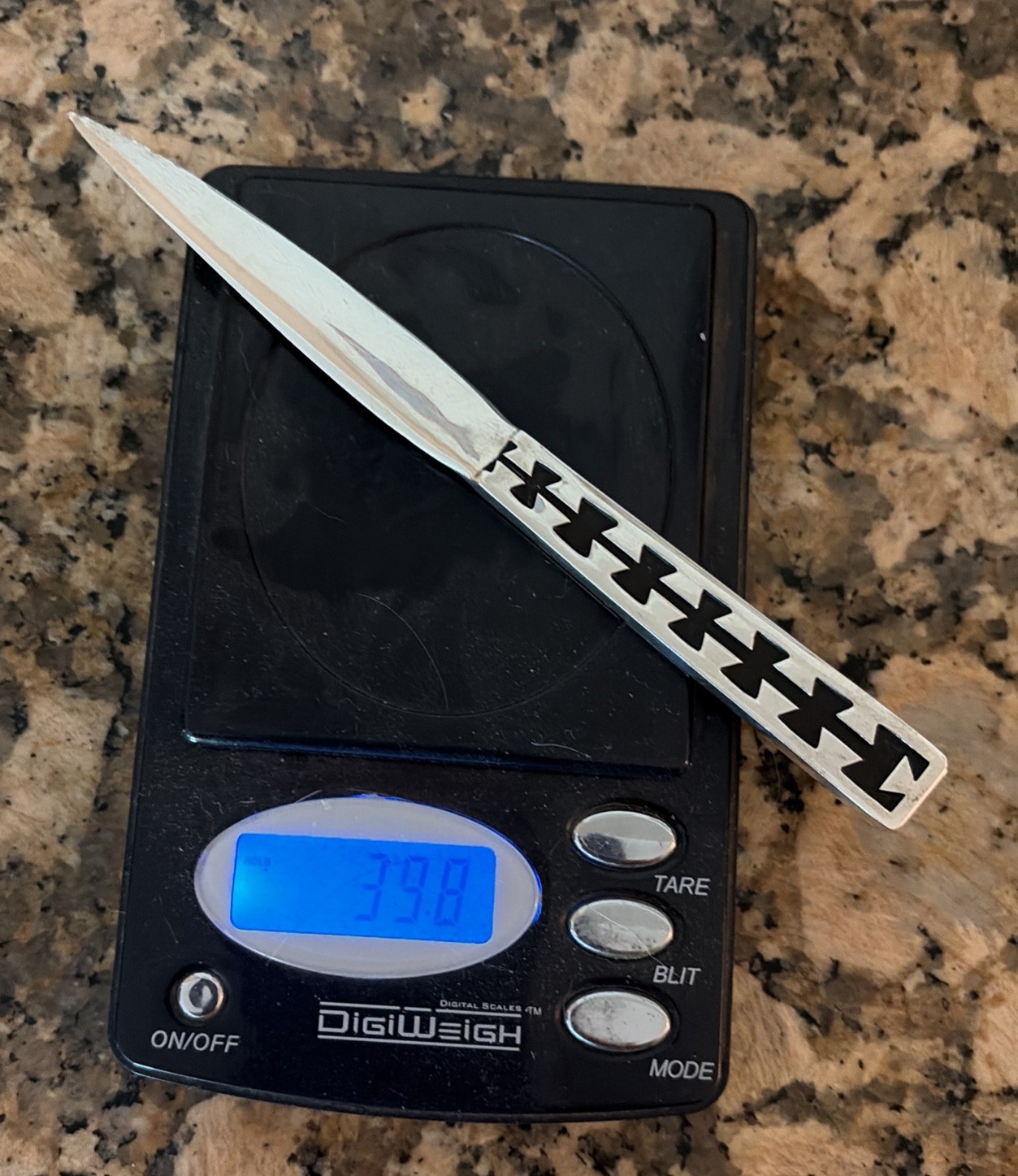 VINTAGE STERLING SILVER 39g TAXCO LETTER OPENER WESTERN HANDLE MEXICO 6” ANTIQUE