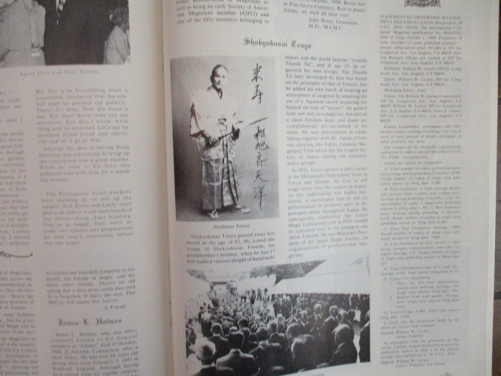 1980 Genii Conjurors Mag(PROFESSOR TENYO/CHRISTIAN STELZEL/DOUG HENNING/FONTANA)