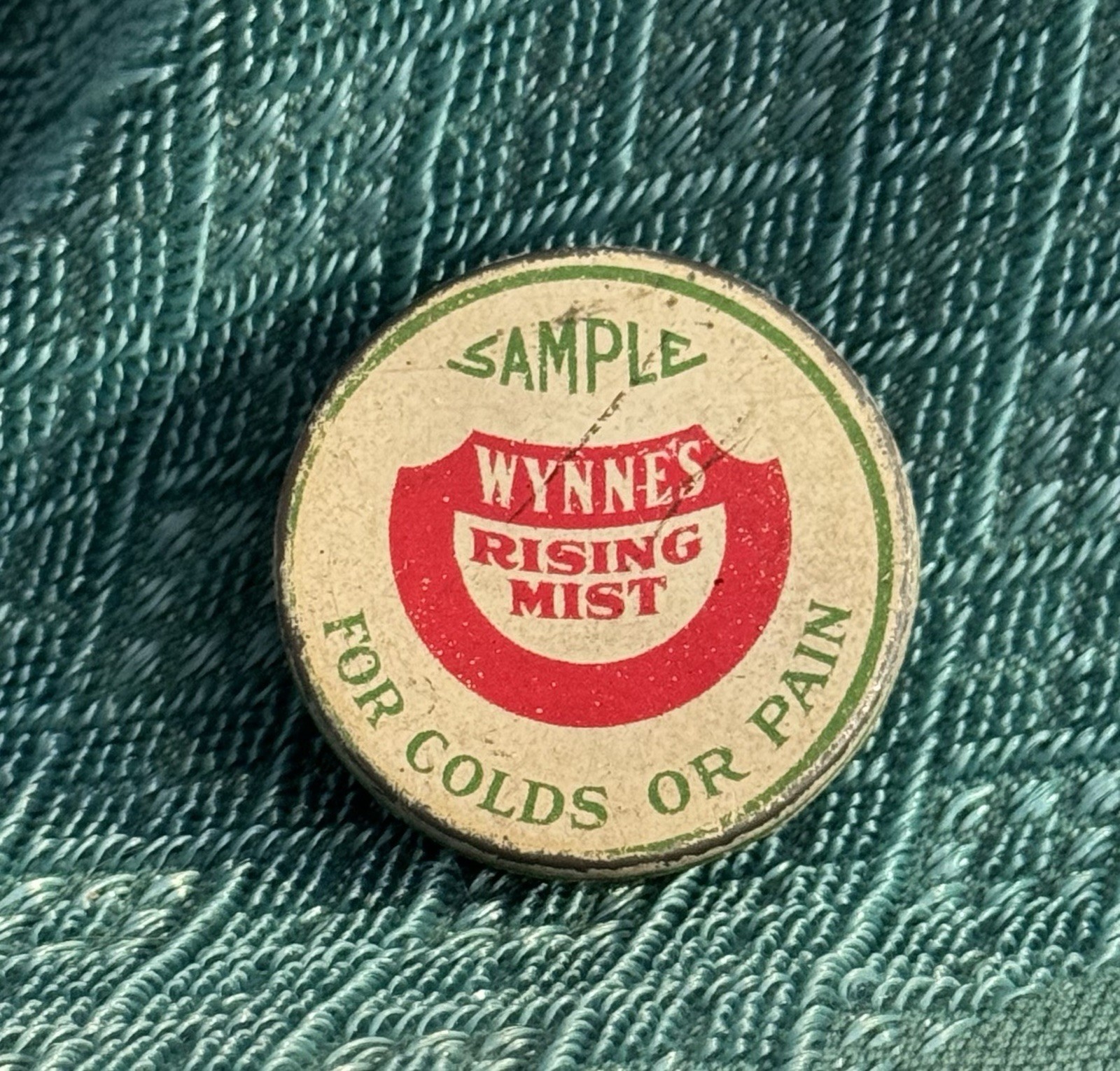 Antique SAMPLE Medicine Tin WYNNE’s RISING MIST For Colds Or Pain  Elmira NY