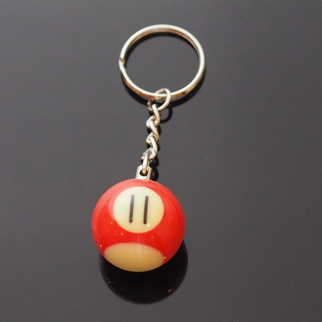 1x Billiards Table Pool Ball Keychain Cool Player Gift  - Choose Numbers 1-15 