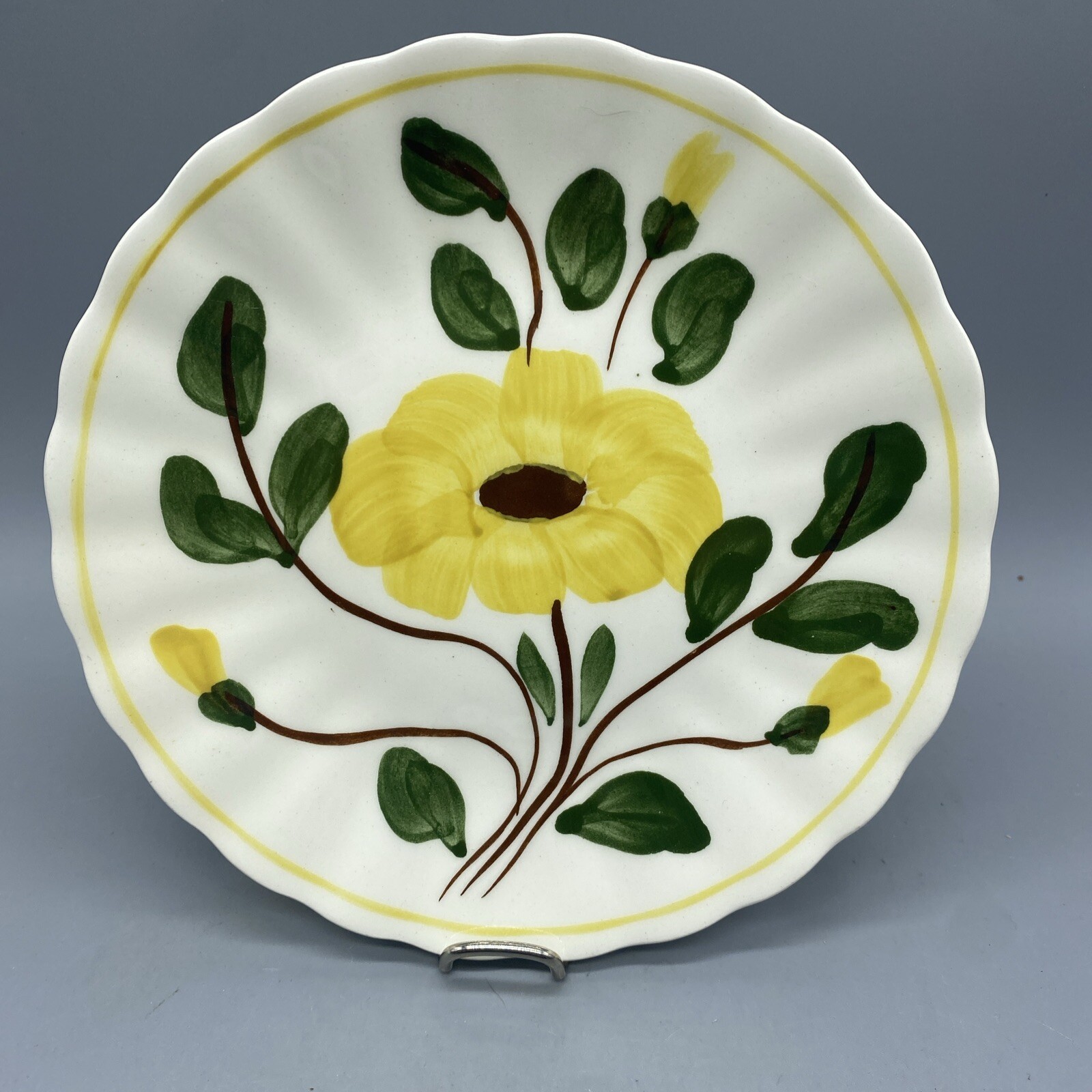 VTG Yellow Nocturne Pattern Bread/Dessert Plate Blue Ridge Southern Potteries (B