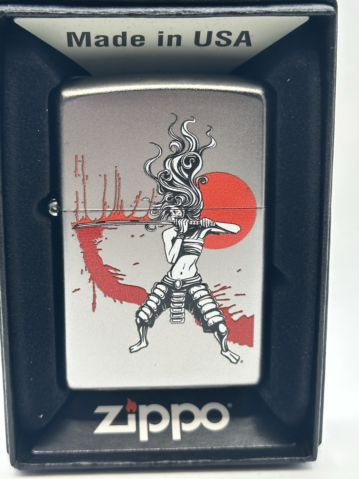 Samurai Girl Ninja Chrome Zippo Lighter New Samurai Girl Ninja Chrome Zippo Lighter New