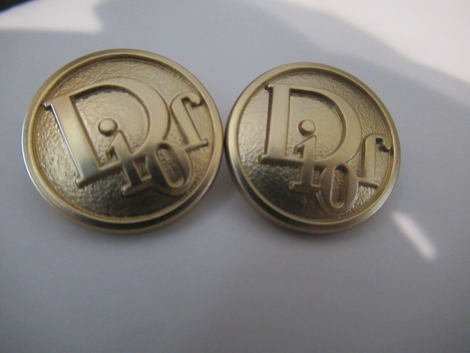 DIOR 2 buttons  light gold  tone 22 mm METAL  BUTTONS THIS IS FOR 2