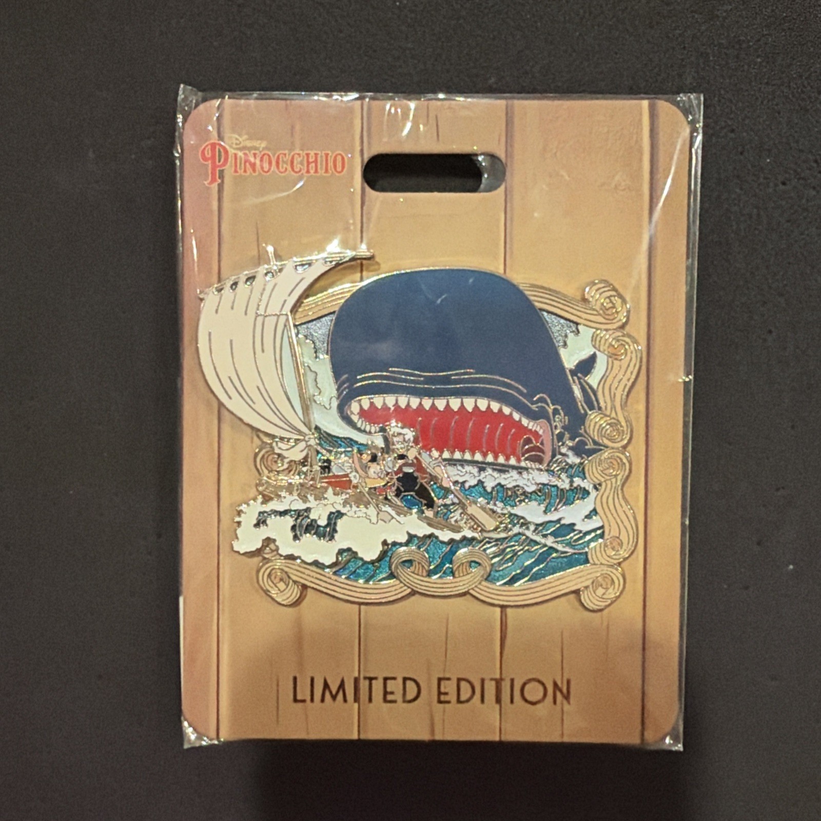 Disney WDI MOG Pinocchio 85th Anniversary Geppetto Monstro Whale Pin LE 250
