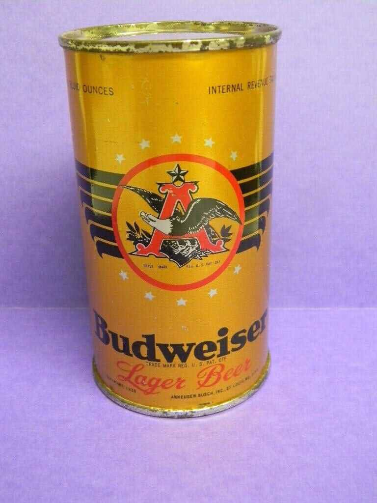 SWEET VINTAGE BUDWEISER BEER OI FLAT TOP BEER CAN ANHEUSER-BUSCH ST. LOUIS MO.