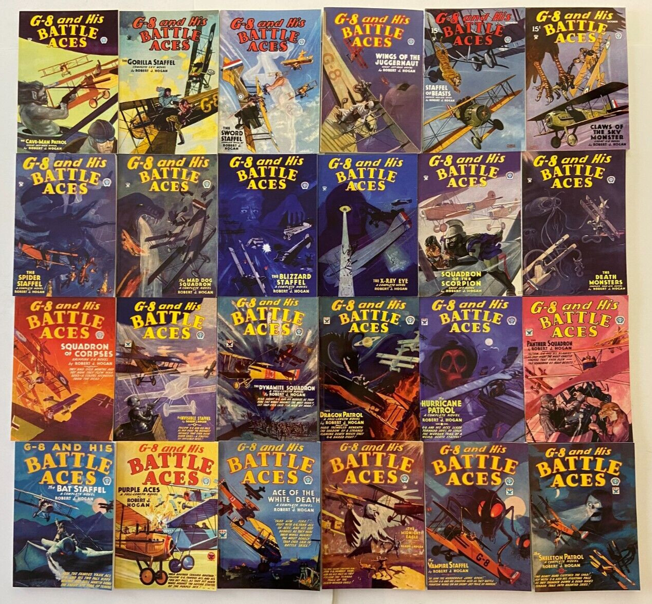 G-8 AND HIS BATTLE ACES #1-25 Pulp Reprint Adventure House Book 24pc Run Lot