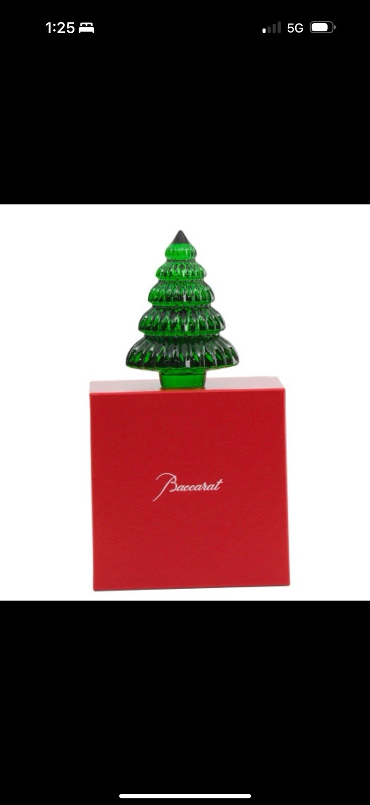 BACCARAT Crystal Enchanting Fir Christmas Tree Green 2815640 NEW in SEALED Box