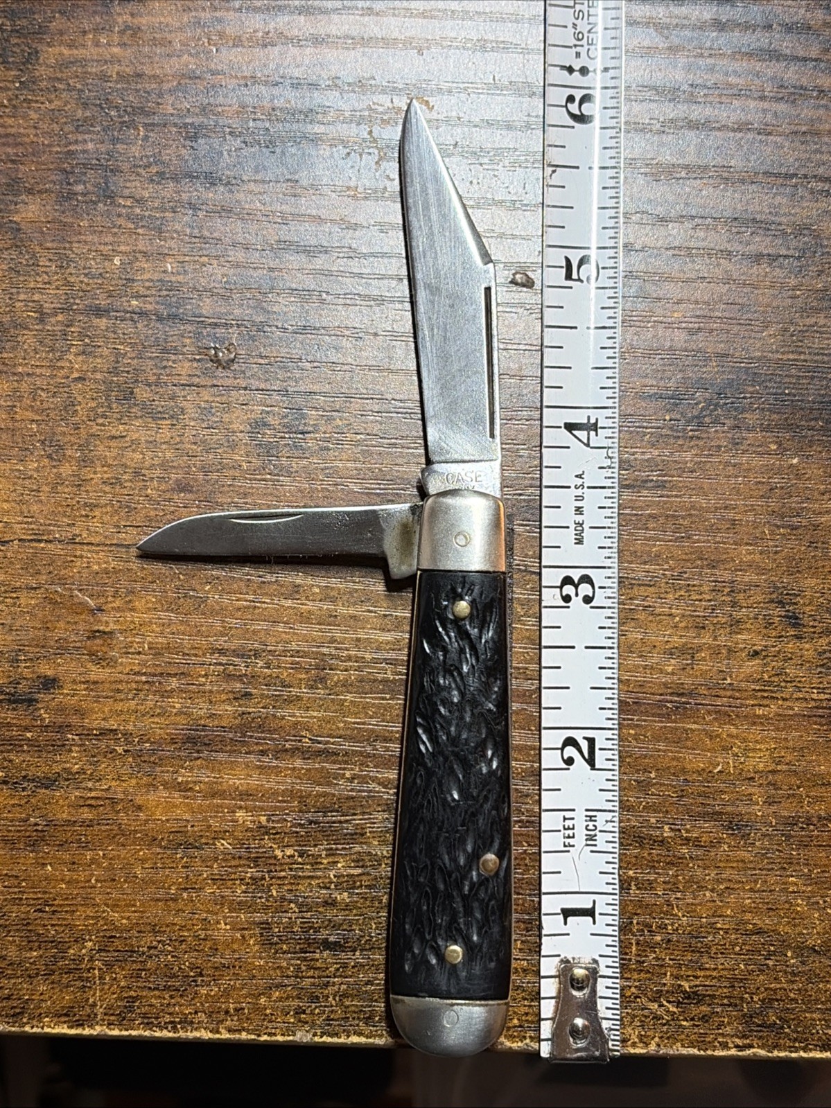Old Vintage 1940-64 CASE XX Rough Black 2 Blade Jack  Pocket Knife