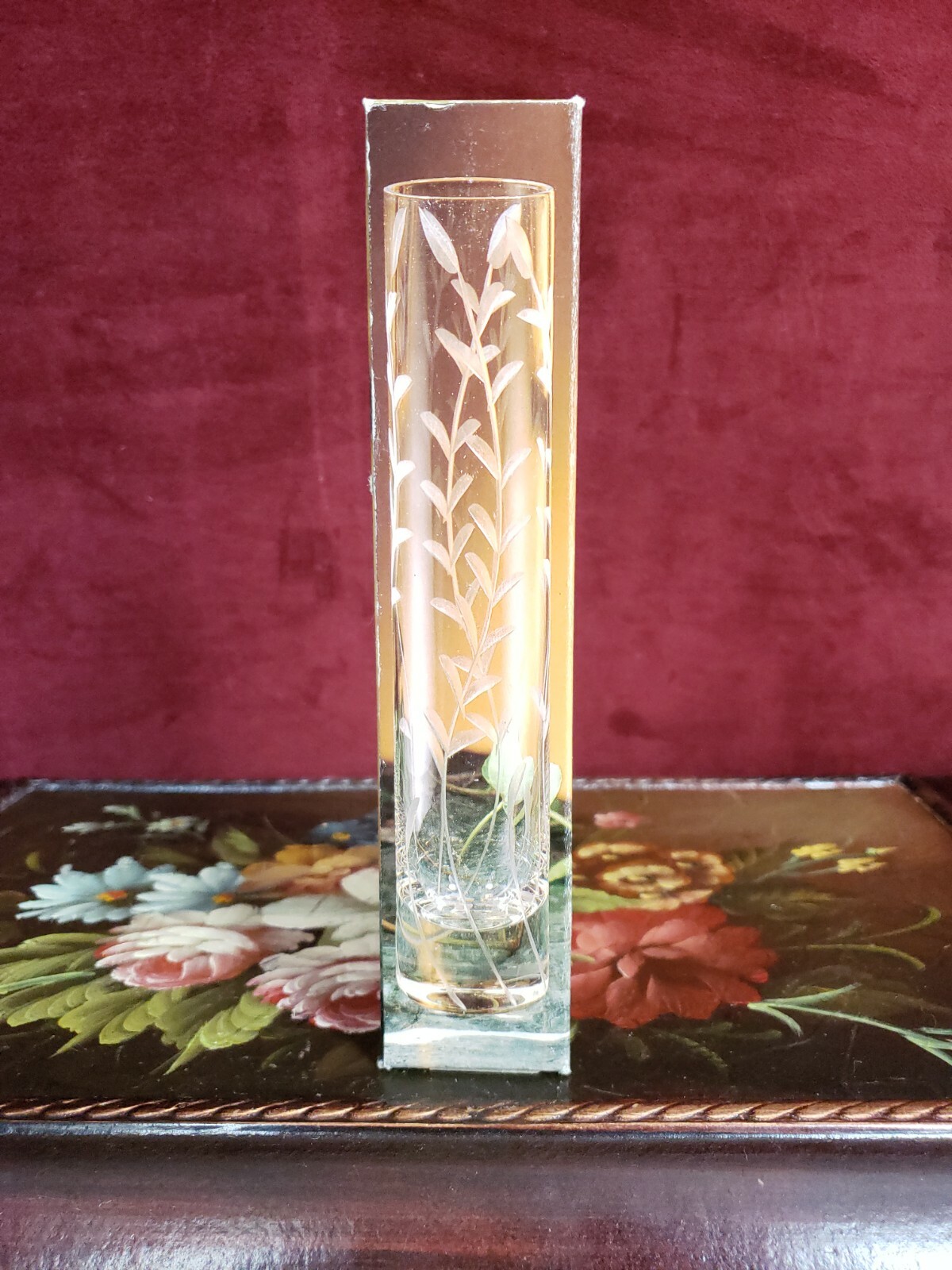 Crystal Clear Heather Bud Vase Mouthblown Handcut Crystal 8