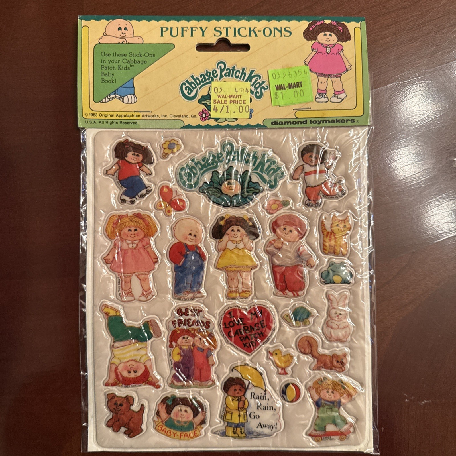 Vintage 1983 Cabbage Patch Kids Puffy Stick Ons Stickers Sealed Style 6
