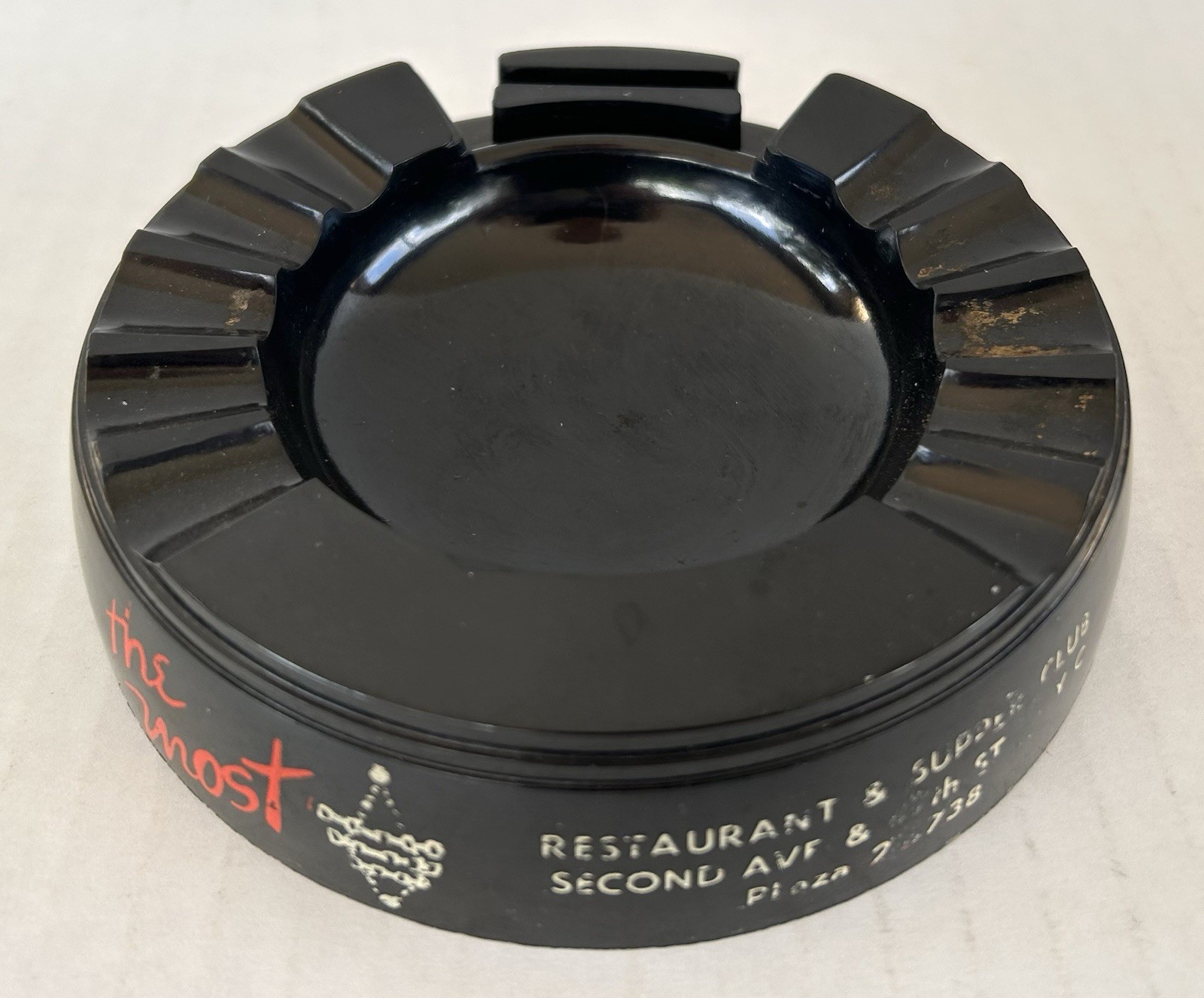 Bakelite Ashtray The Most Restaurant & Supper Club New York City Vintage 1950's