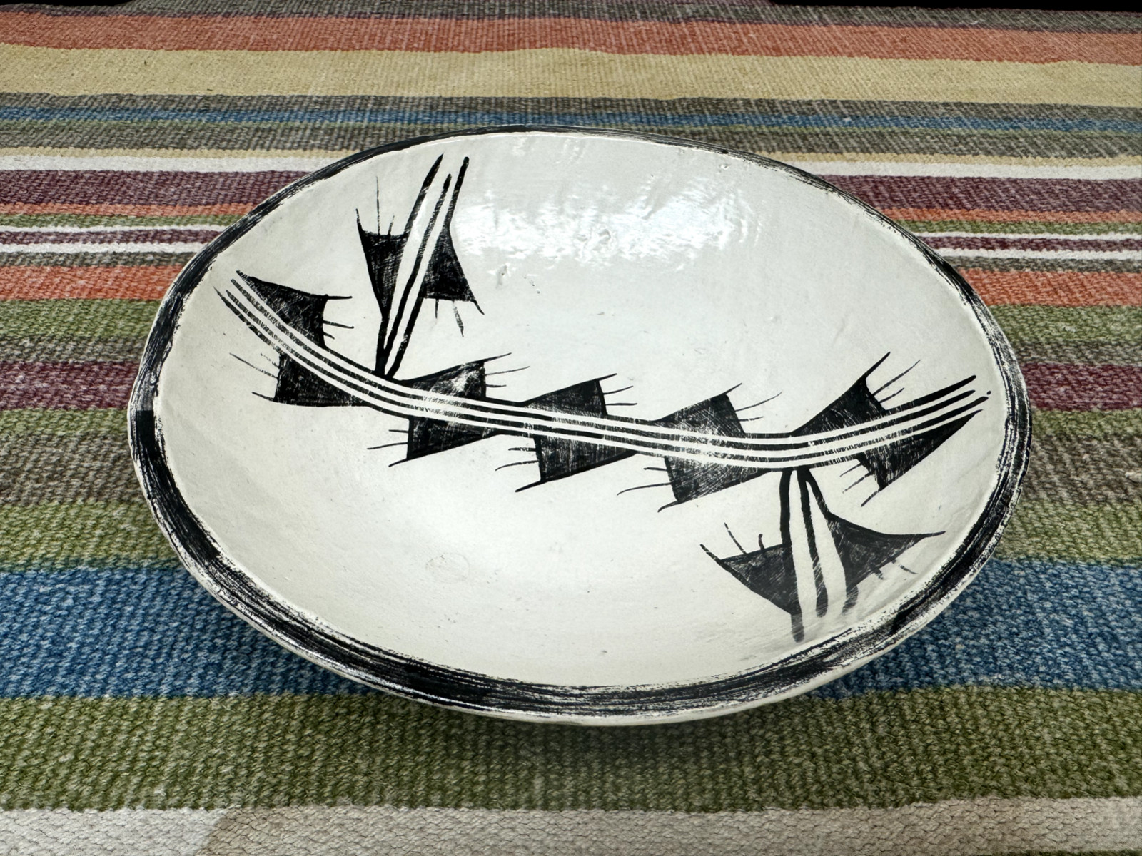 Vintage Hotsherds Native American Anasazi Pottery bowl *rare* 10 La Plata NM