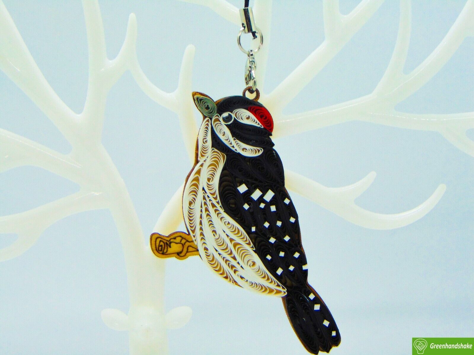 Downy Woodpecker, Christmas Quilling Ornaments Collection, Home Decorations