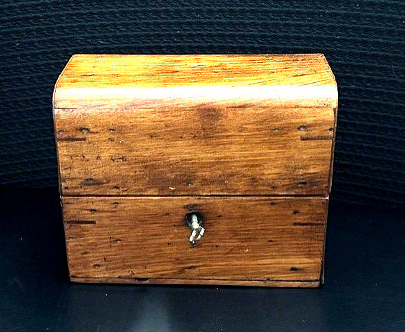 19th Century Wooden Perfume Box with 3 Bottles & Original Key - Rich Patina 19th Century Wooden Perfume Box with 3 Bottles & Original Key - Rich Patina