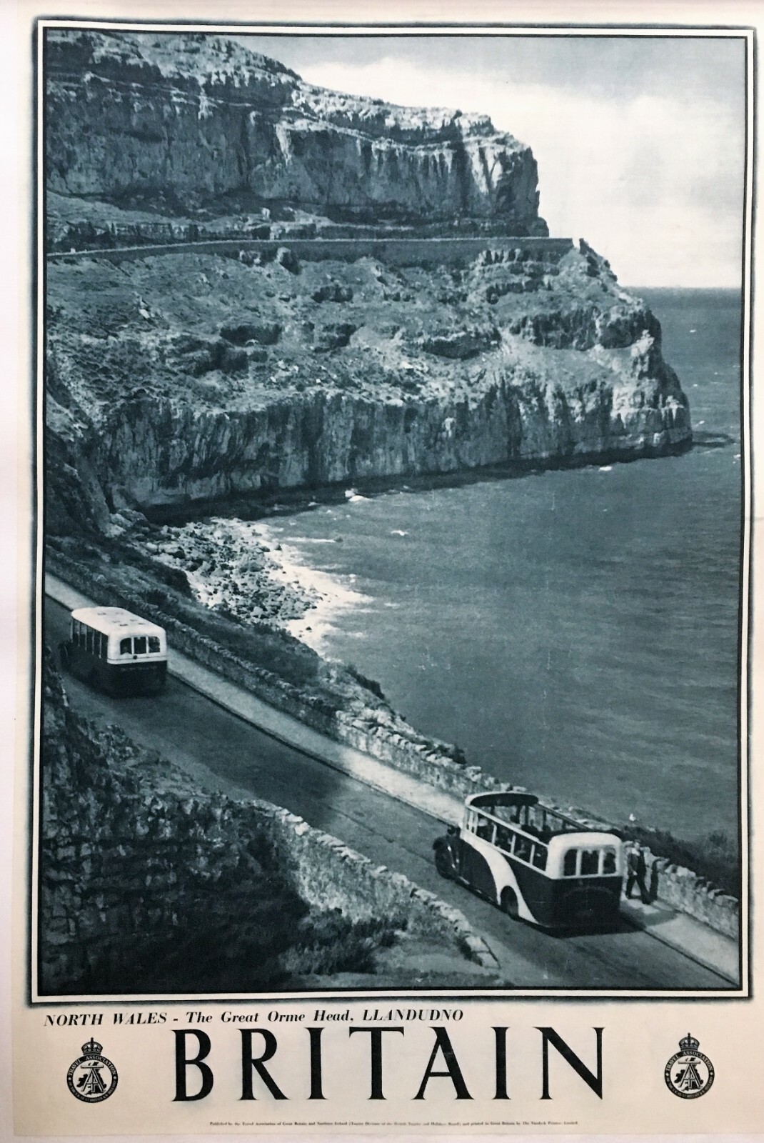 Original British Travel Poster for North Wales, The Great Orme Head, Llandudno Original British Travel Poster for North Wales, The Great Orme Head, Llandudno
