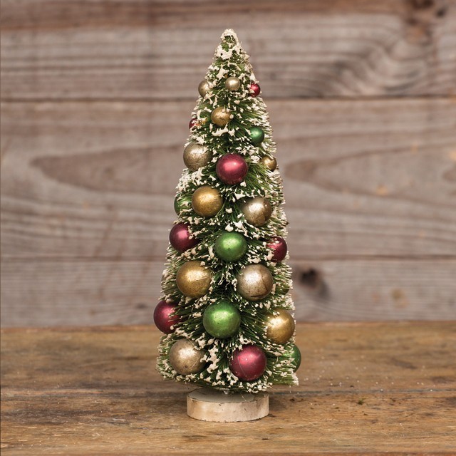 Ragon House VTG Style Bottlebrush Tree Snow Multi Color ORNAMENTS CHRISTMAS 12
