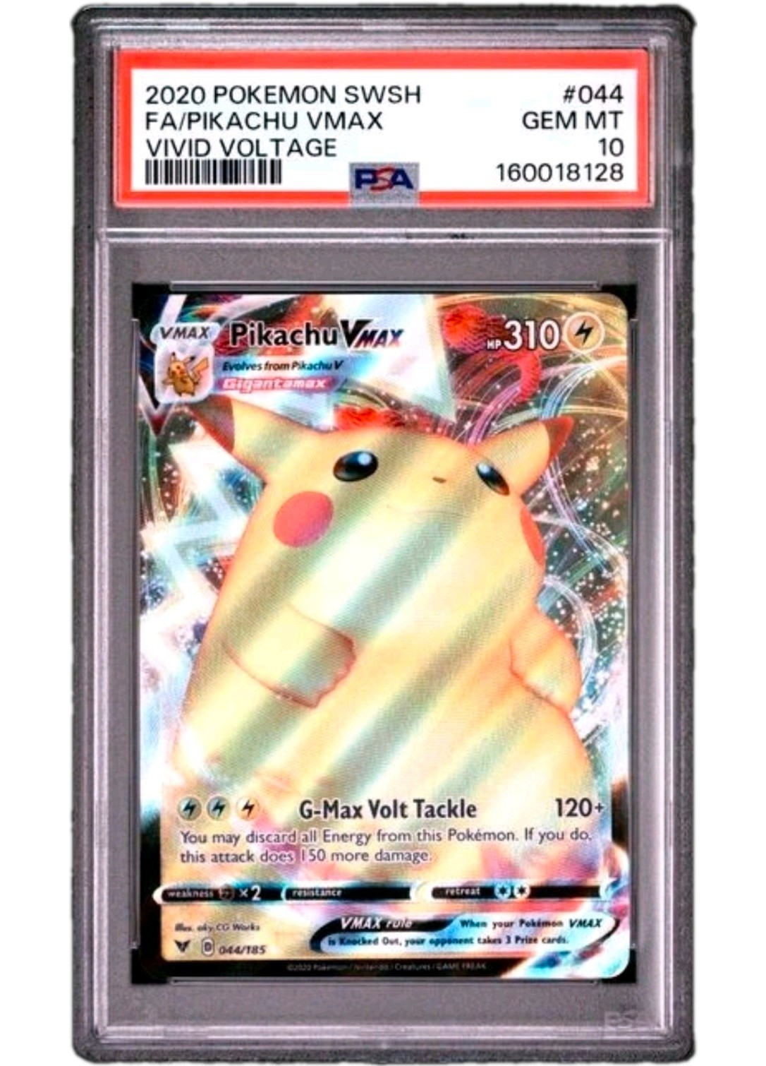 PSA 10 Pikachu Vmax #044/185 - Vivid Voltage Pokémon Card