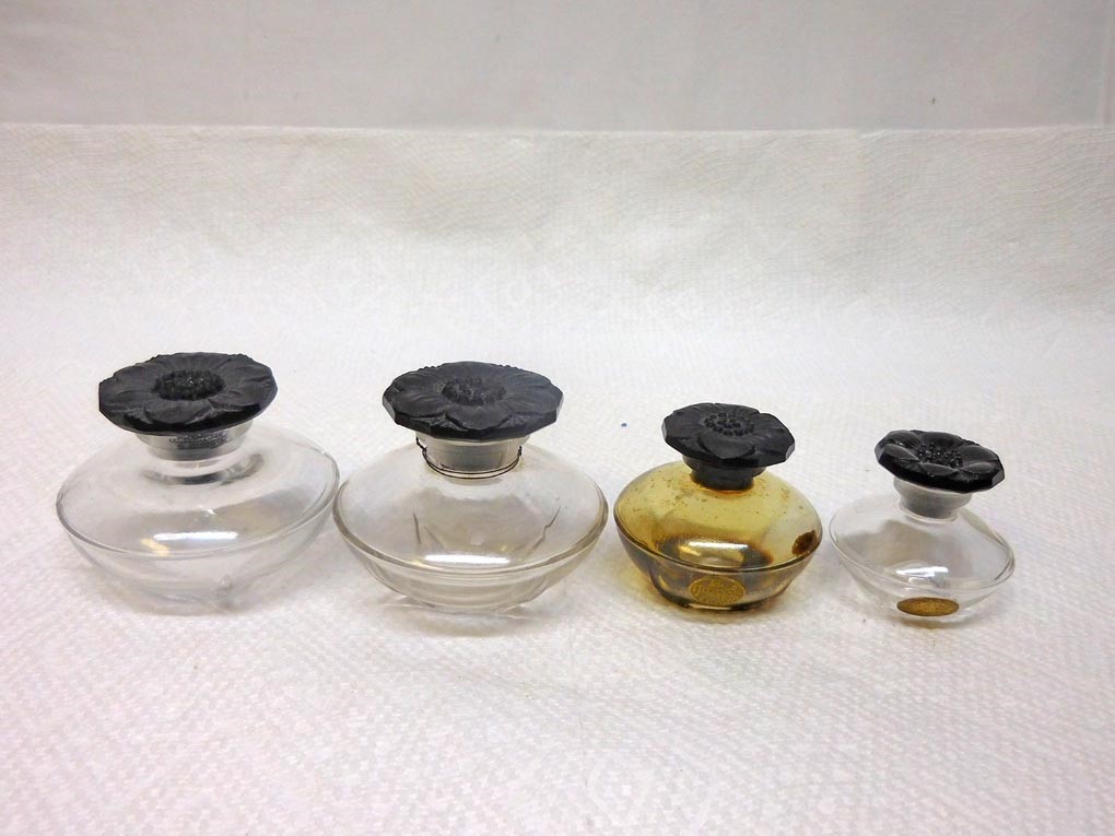 VINTAGE CARON NARCISSE NOIR PERFUME FALCON PERFUME EMPTY BOTTLE COLLECTION 4Pcs