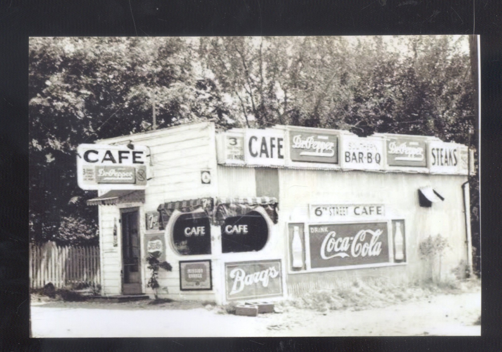 REAL PHOTO MACON GEORGIA GA. 6th STREET CAFE RESTAURANT POSTCARD COPY