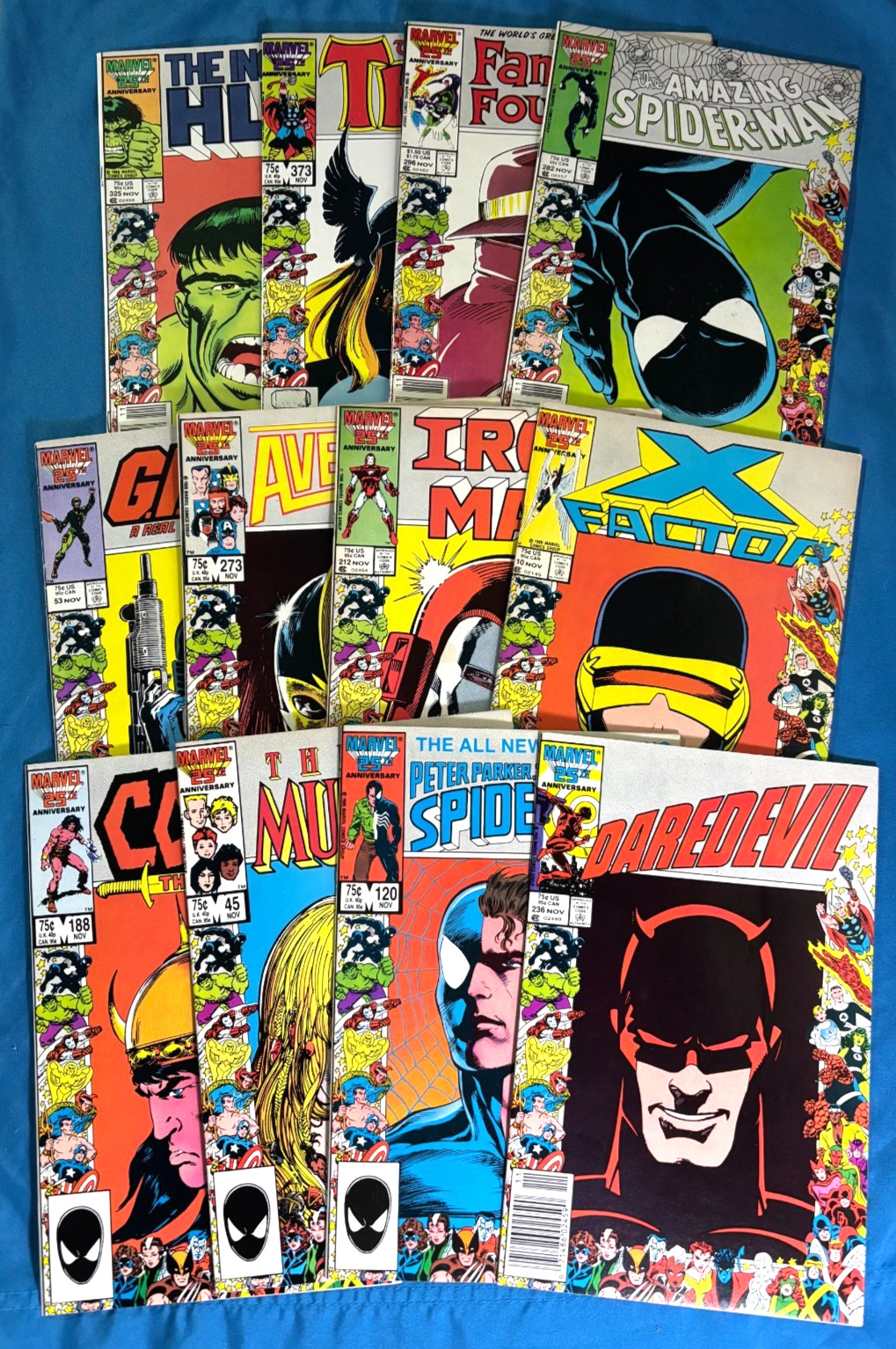 Marvel 25th Anniversary (1986) Hulk Conan Peter Parker Hi Grade Lot of 12 VF/NM
