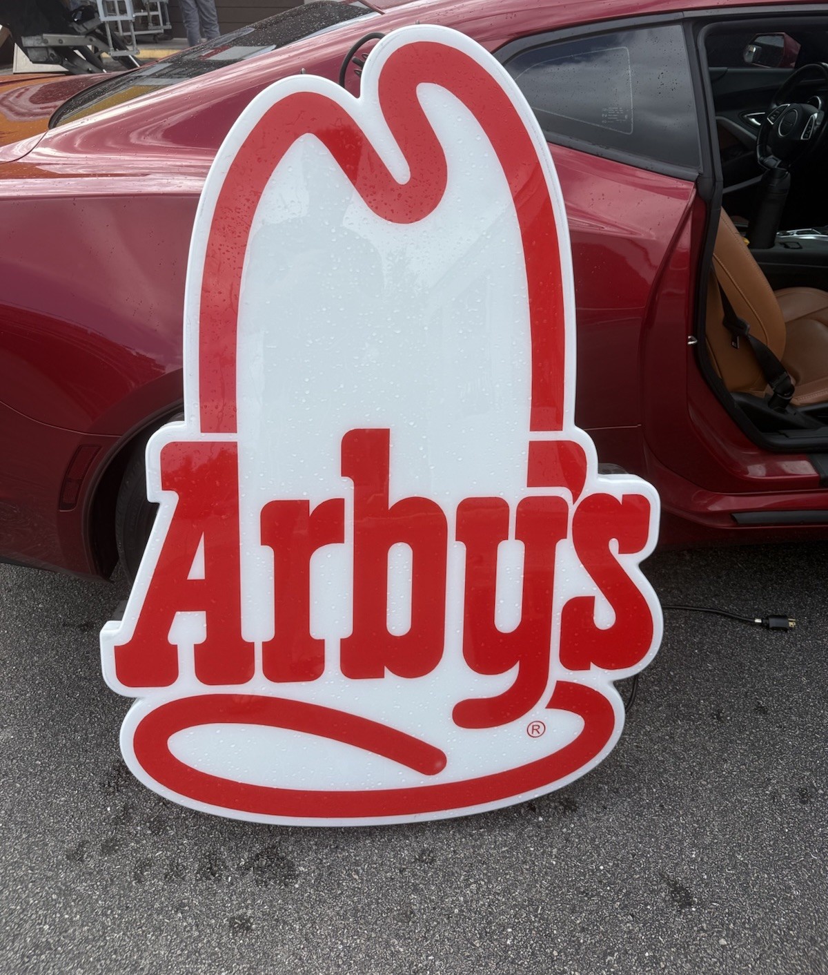 Vintage Arby's Restaurant Lighted Sign Hat Logo 120V Commercial LED Display 