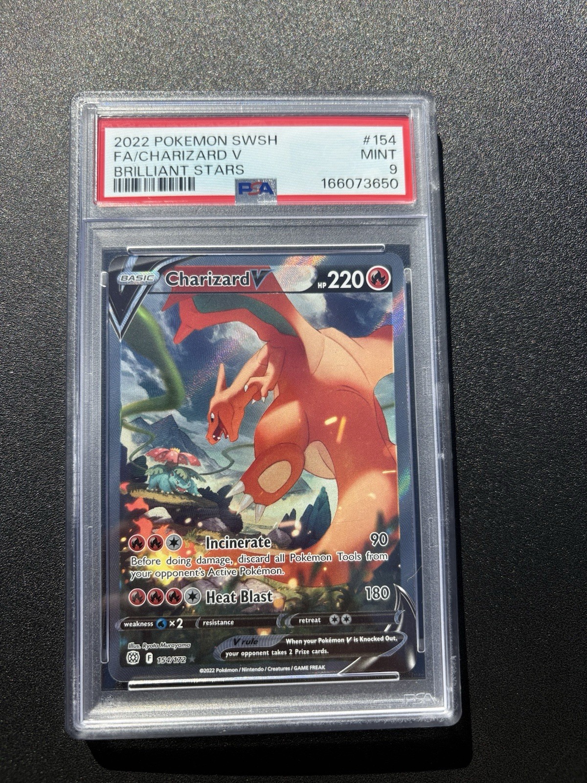 Pokemon Charizard V Full Art 154/172 Brilliant Stars 2022 PSA 9 English