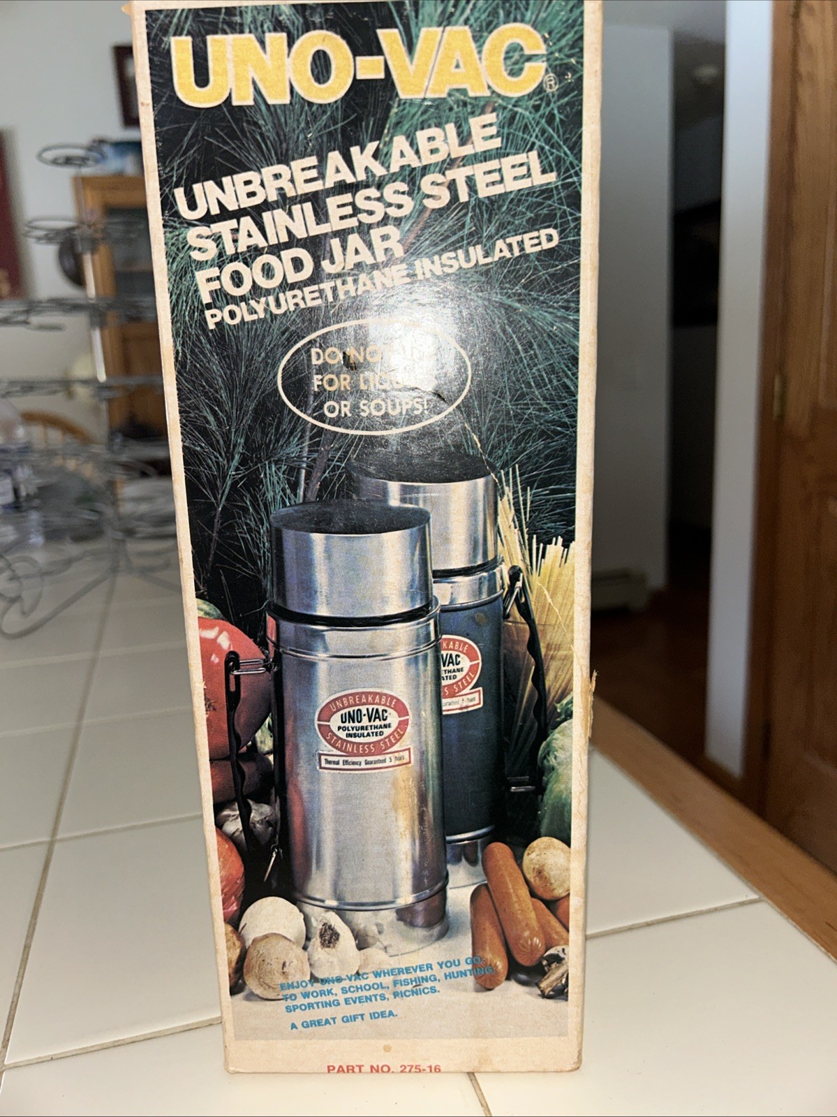 Vintage Uno-Vac Stainless Steel Unbreakable Insulated Food Jar Thermos in Box