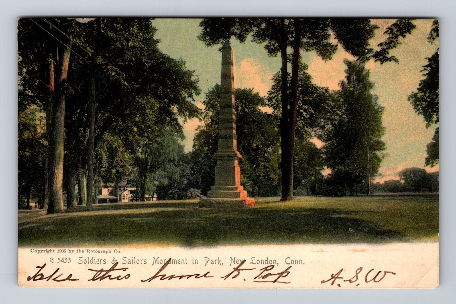 New London CT-Connecticut, Soldiers & Sailors Monument, Vintage Postcard