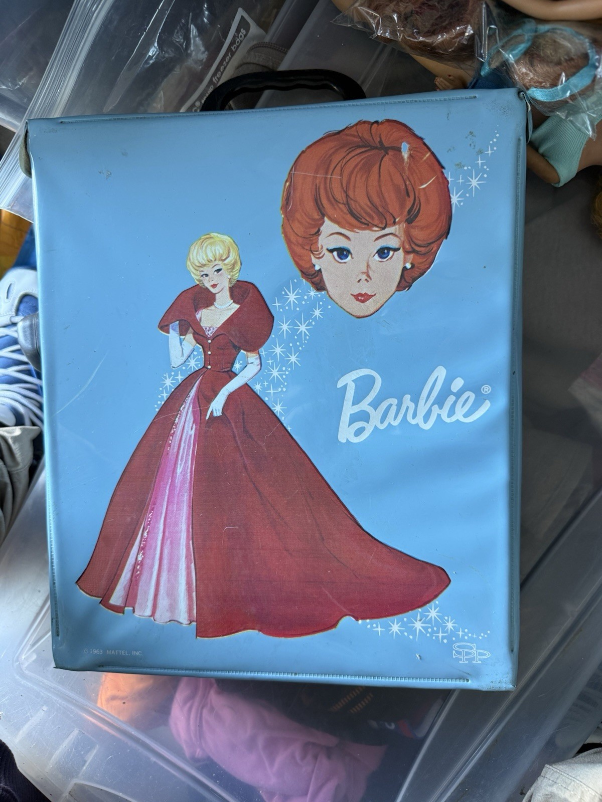 Vintage Barbie Doll Lot with Original 1963 Blue SPP Barbie Case& Vintage Dolls