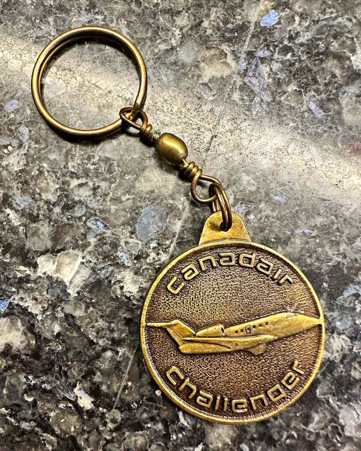 Canadair Challenger Aircraft Vintage Keychain