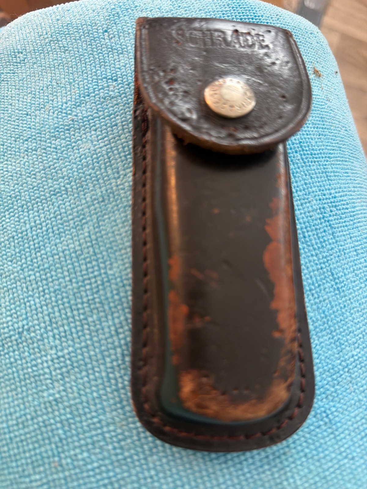 VINTAGE LEATHER SCHRADE SHEAH FOR FOLDING HUNTER VINTAGE LEATHER SCHRADE SHEAH FOR FOLDING HUNTER