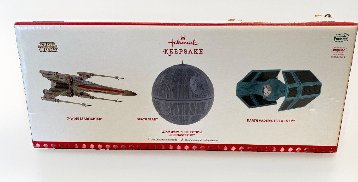 2017 Hallmark Keepsake Star Wars Jedi Master Ornaments Death X-Wing Tie Fighter 