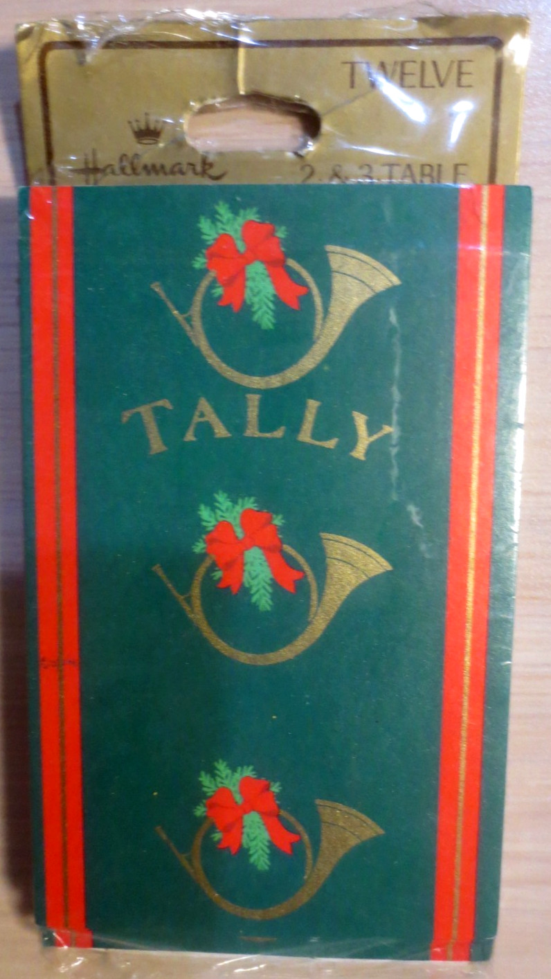 12 VINTAGE HALLMARK TWO OR THREE TABLE BRIDGE TALLIES (NEW IN UNOPENED PACKAGE)