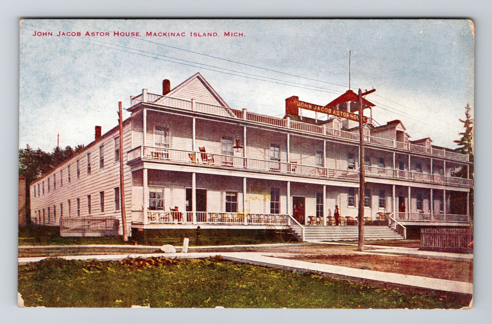 Mackinac Island MI-Michigan, John Jacob Astor House, Vintage Postcard