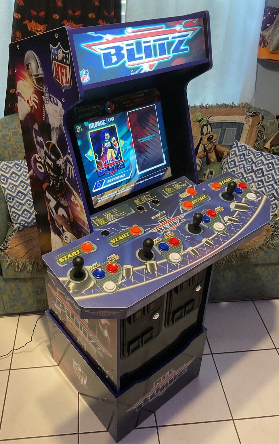 Arcade 1Up NFL Blitz 4-Player Arcade With Riser Working Great Good Conditions ✅