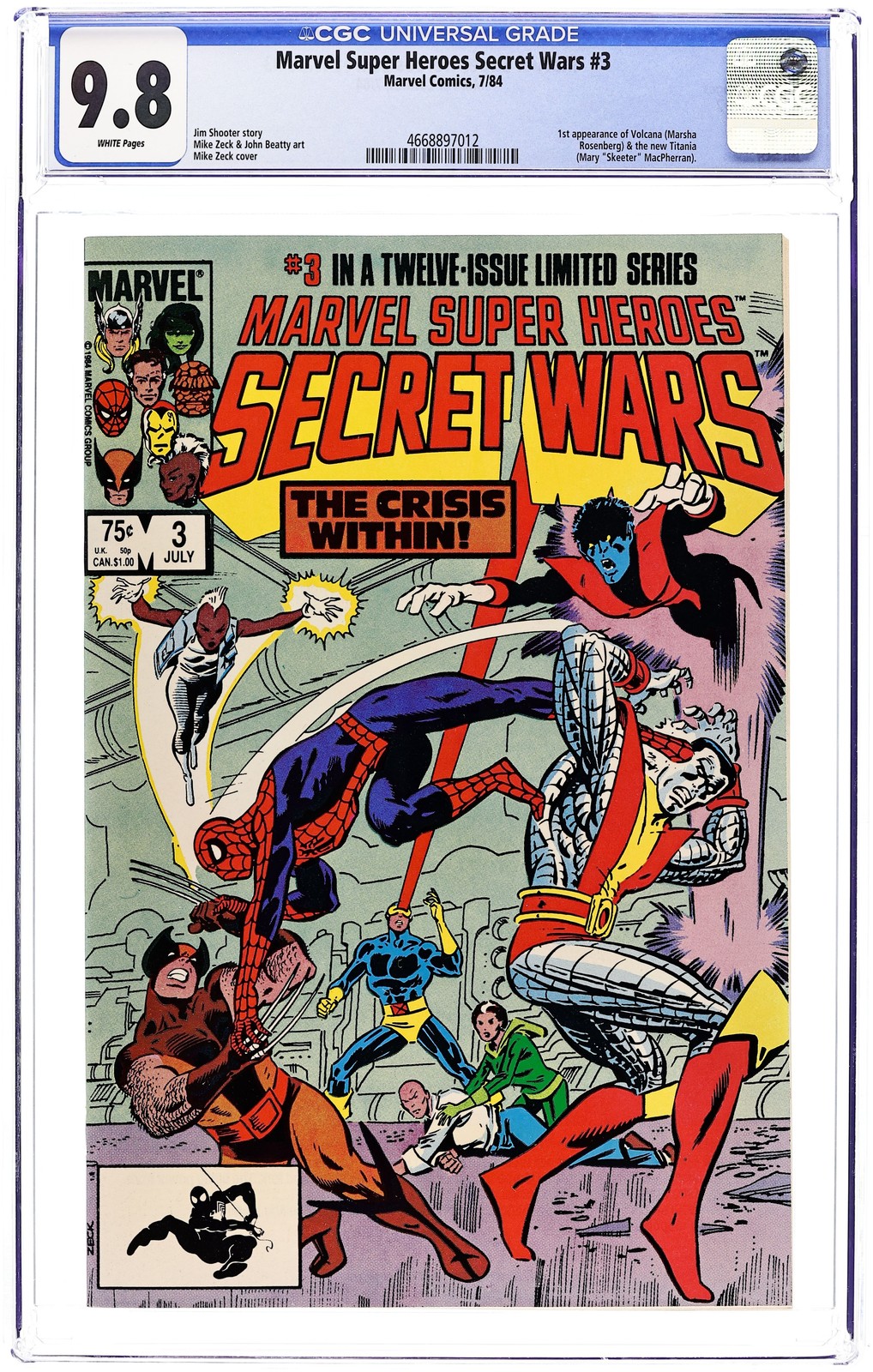 Marvel Super Heroes Secret Wars #3D CGC 9.8 1984 4668897012